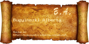 Bugyinszki Alberta névjegykártya